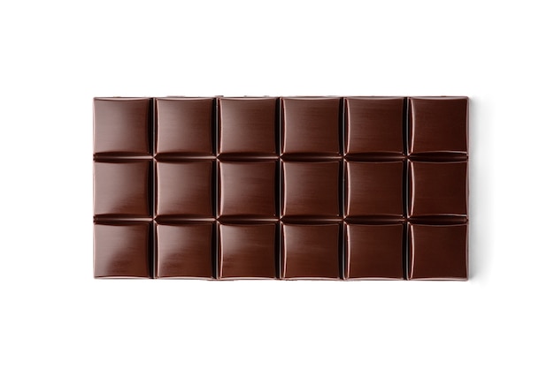 Chocoladereep geïsoleerd op een witte achtergrond