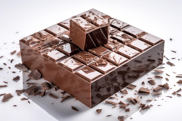 chocoladereep geïsoleerd op wit