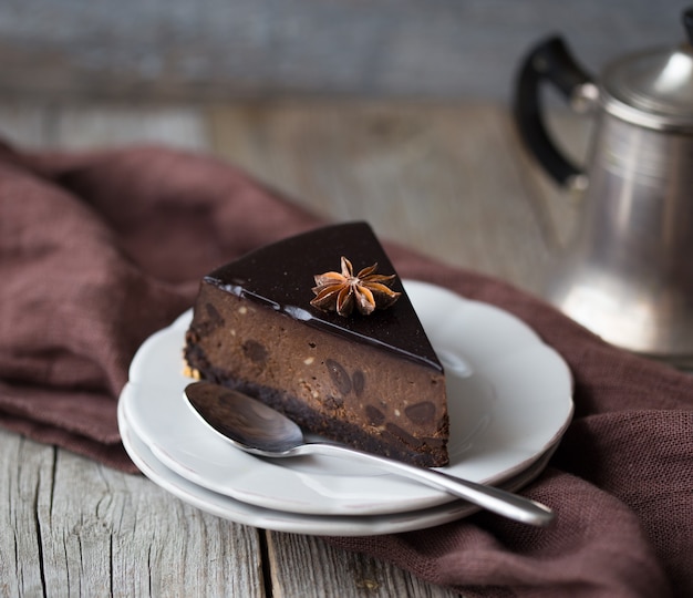 Chocoladeschijfje cheesecake