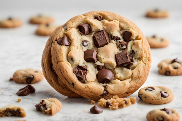 chocoladeschilferkoekje op wit