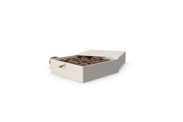 Chocoladesnoepjes met witte geschenkdoos