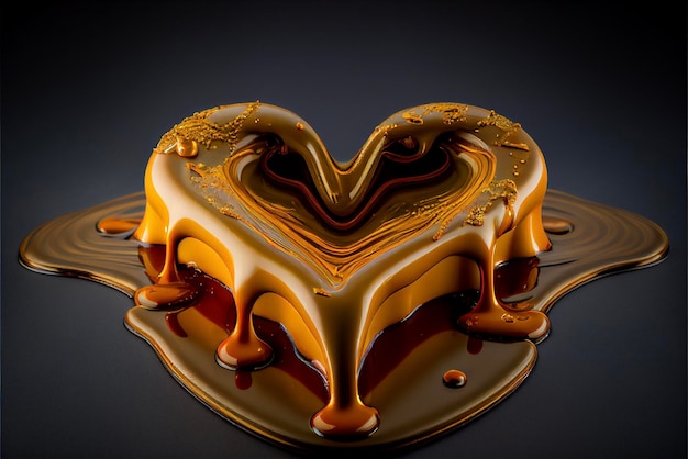 Chocoladetaart in de vorm van een hart Generatieve AI