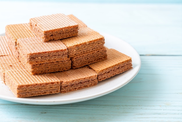 chocoladewafeltjes met chocoladeroom