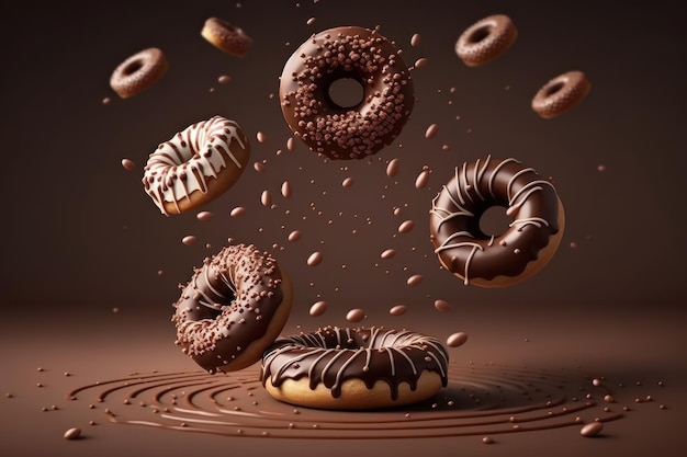 Chocoladezoete donuts Generatieve AI