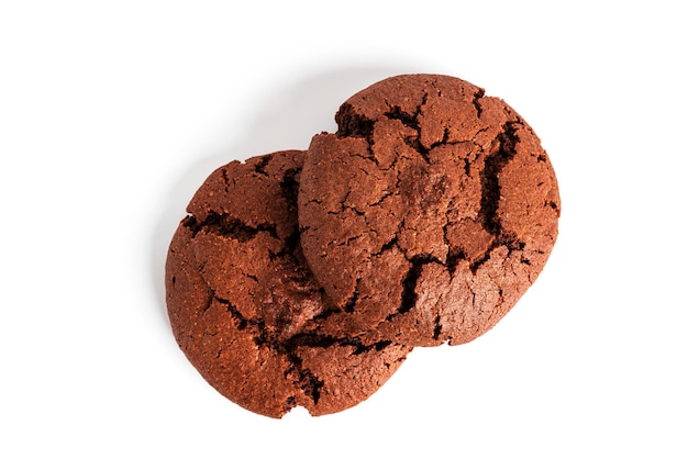 Chocolate Americano cookies isolated on a white background. High quality photo