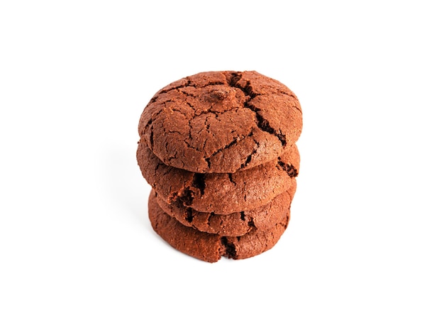 Chocolate Americano cookies isolated on a white background. High quality photo