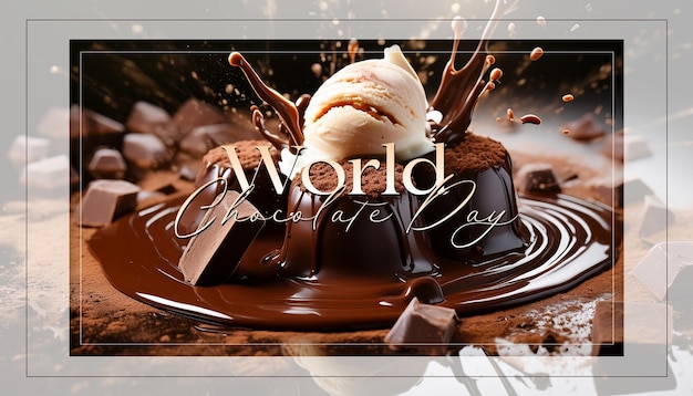 Photo chocolate background card poster printable world chocolate day