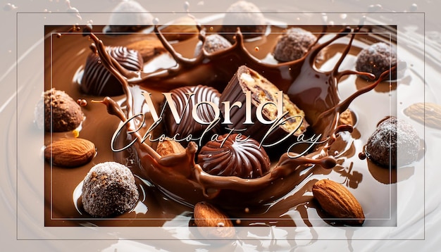 Photo chocolate background card poster printable world chocolate day