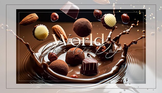 chocolate background card poster printable world chocolate day