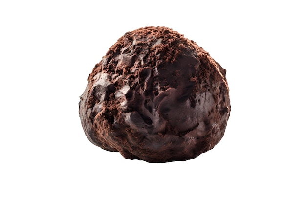 A chocolate ball with a white background