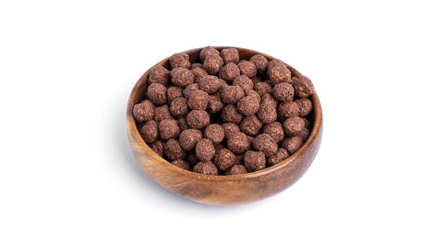 Chocolate balls isolated on white white background. Quick breakfast. High quality photo