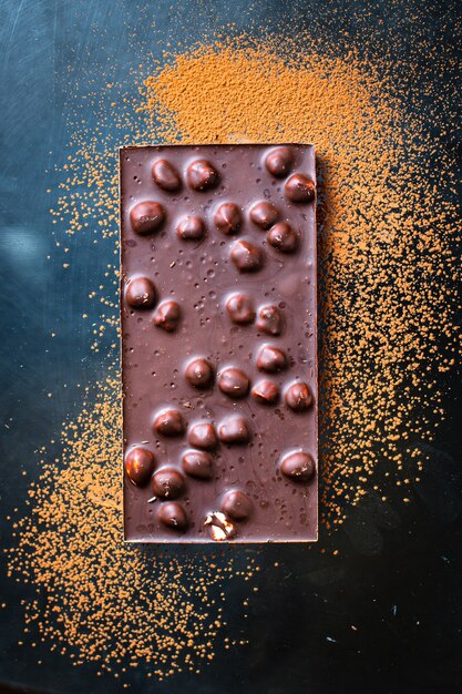 Chocolate bar nuts hazelnut sweet dessert