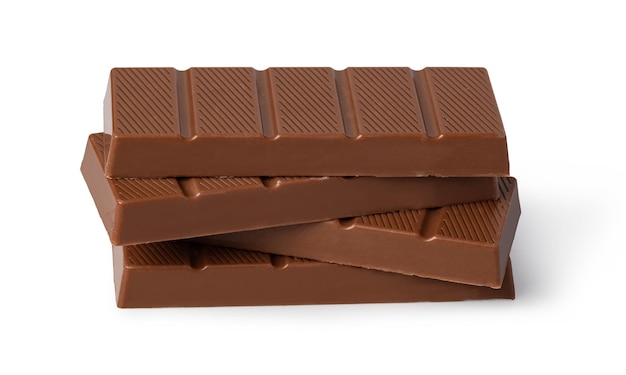 Chocolate bar on white background