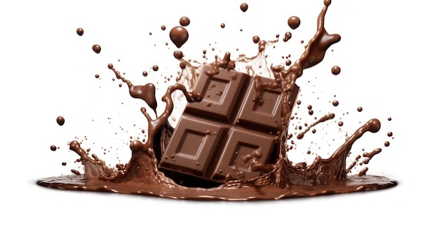 a chocolate bar with chocolate and milk chocolate on it