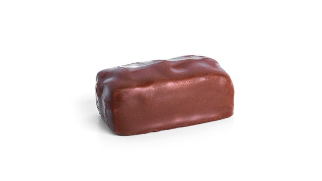 Chocolate bar with nougat isolated.