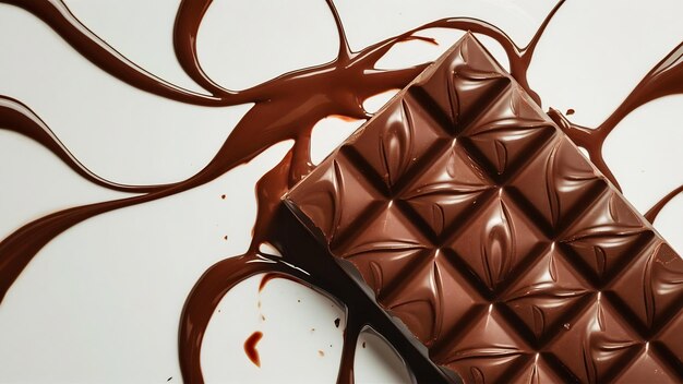 Chocolate bar with white background