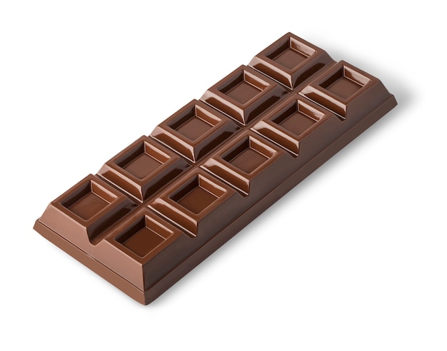 Chocolate bars on a white