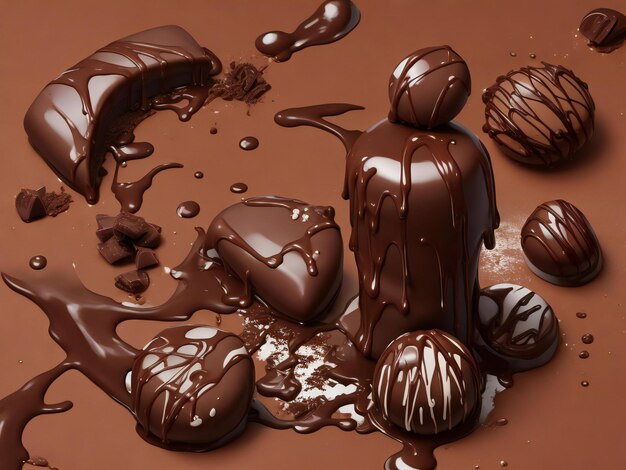 chocolate beautiful close up image ai generated