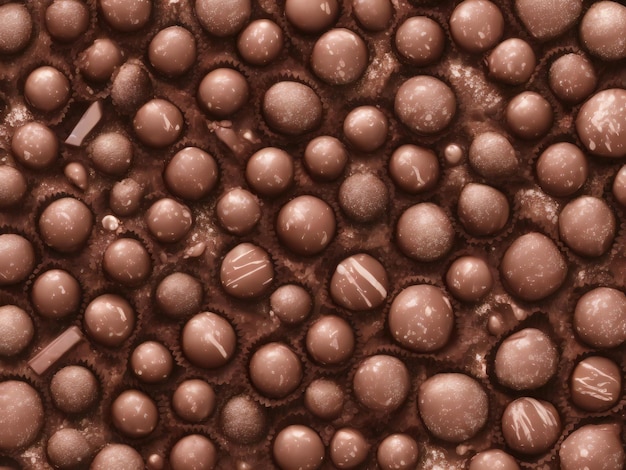 Foto bellissima immagine in close-up di cioccolato generata da ai