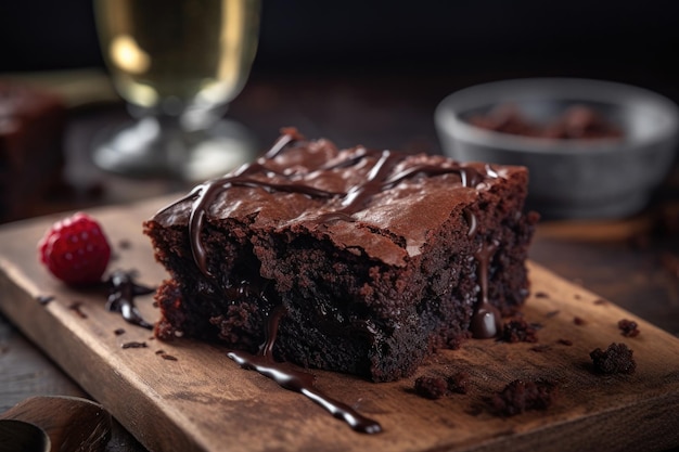 Chocolate Brownie dessert on the table