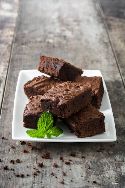 Porzioni di brownie al cioccolato