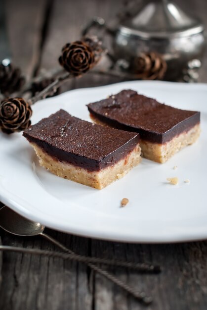 Chocolate Brownies with shortcake dough