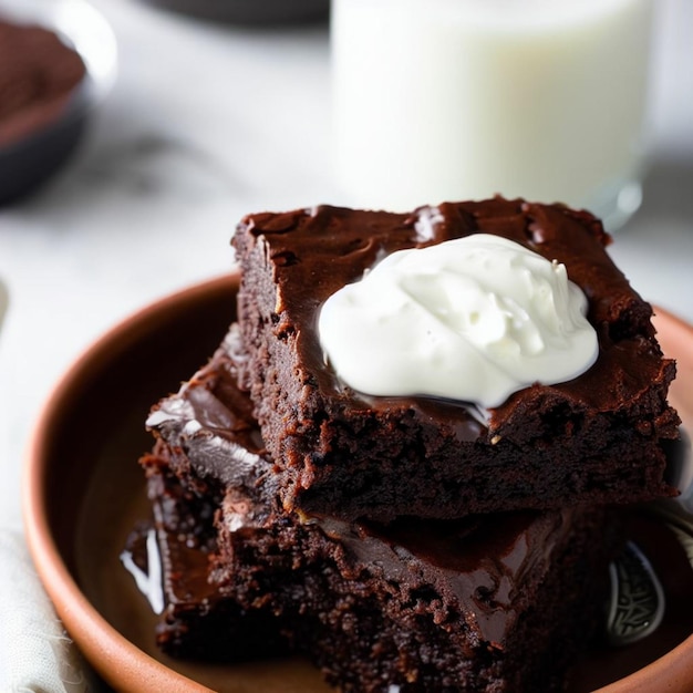 Chocolate brownies with sour cream