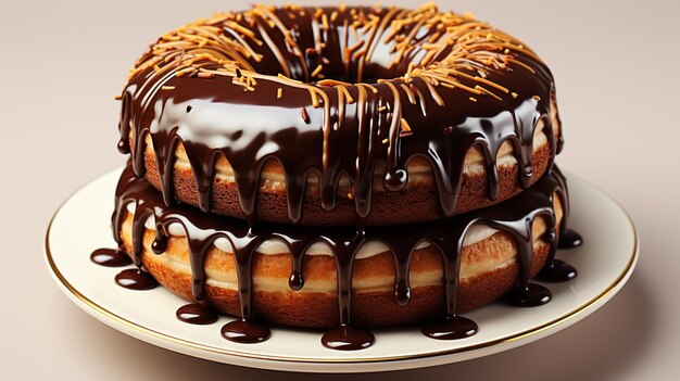 チョコレートバントケーキ 甘いベイクデザート
