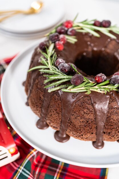 Foto torta al cioccolato bundt