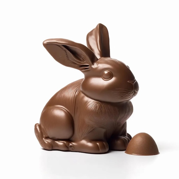 Chocolate bunny isolated on a white background