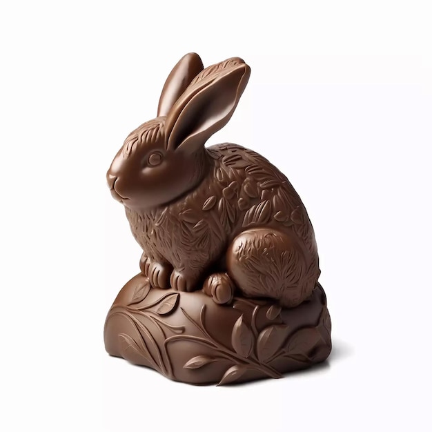 Chocolate bunny isolated on a white background