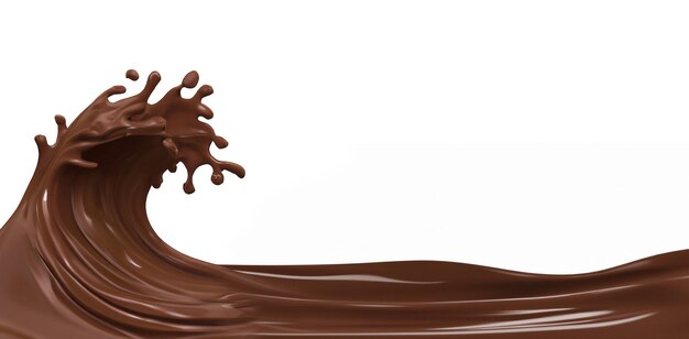 Chocolate cacao en koffie splashes drops blobs en blobs geïsoleerd op witte achtergrond Promotieproduct eetlustwekkend vloeibaar dessert promotiesplash ontwerpelement