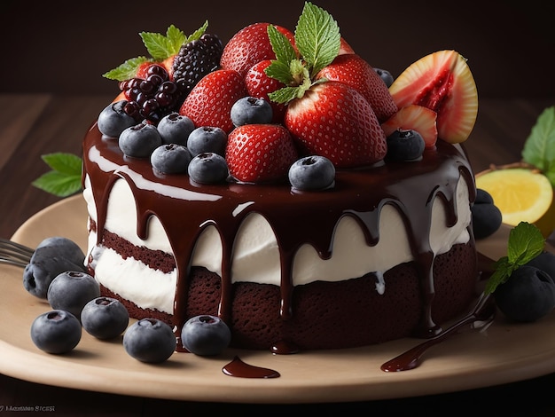 Chocolate cake Ai generated