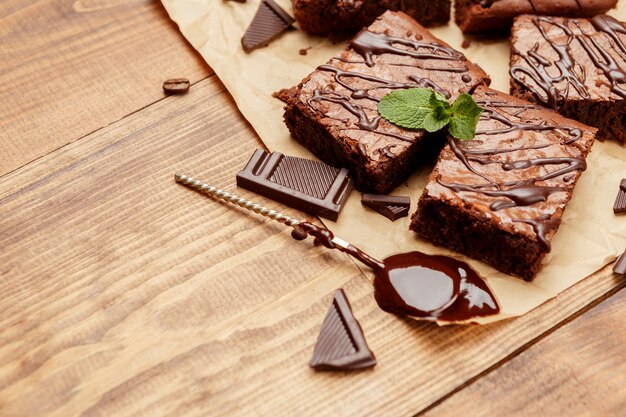 Chocolate cake on a baking sheet