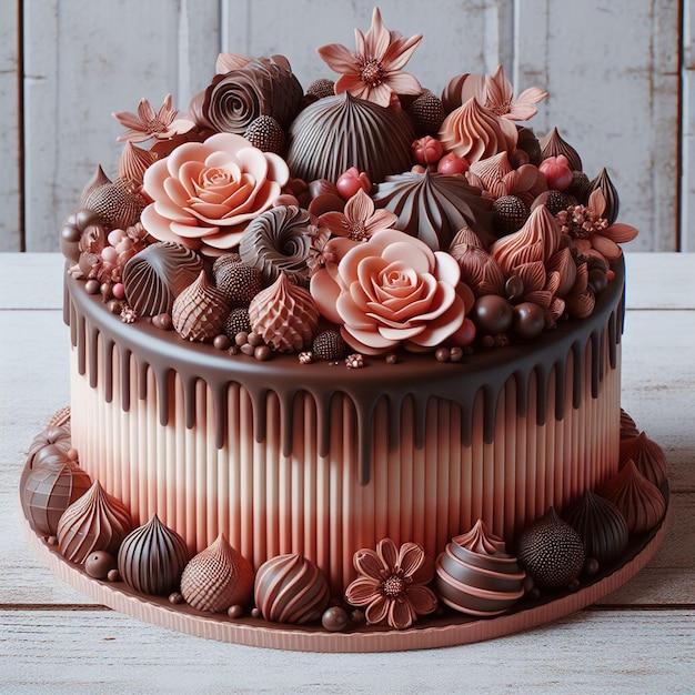 Chocolate cake decorated