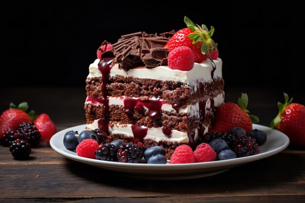 Chocolate Cake Delight with Berries