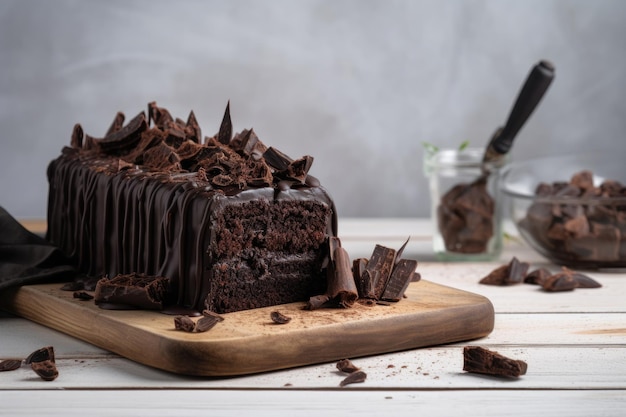 Chocolate cake dessert on the table