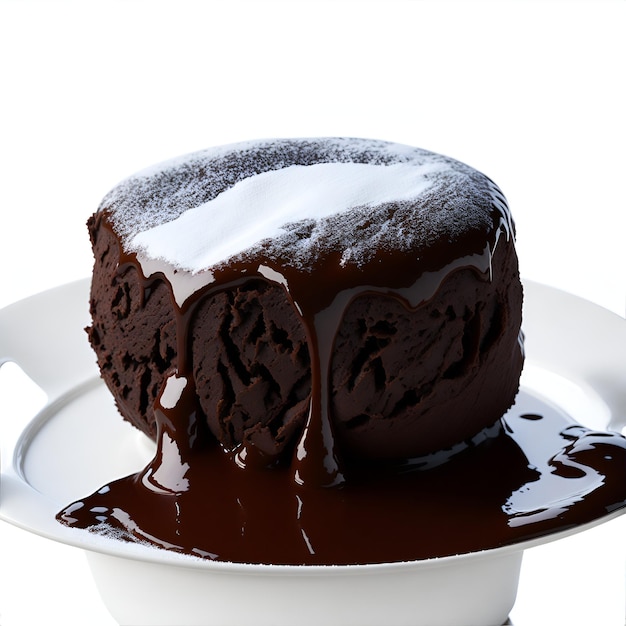 Chocolate cake isolated on white background Clipping path included