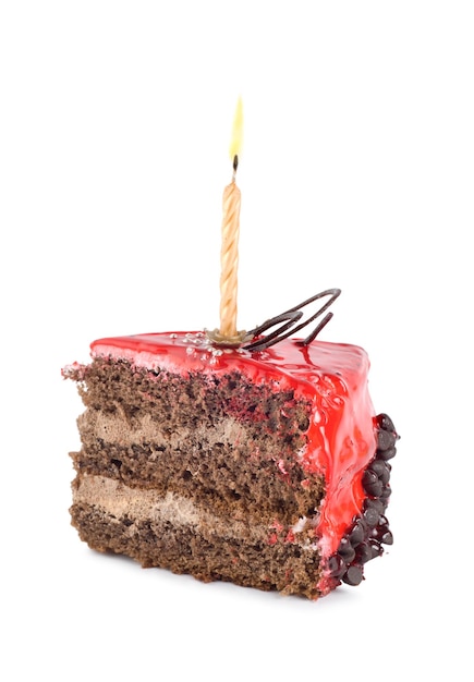 Chocolate cake isolated on a white background