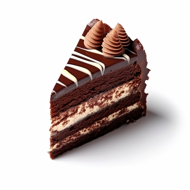 шоколадный торт на белом фоне