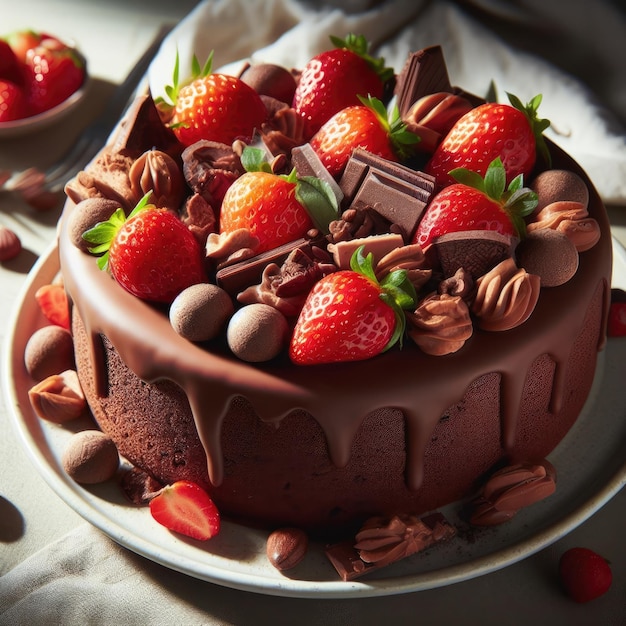 Chocolate cake on a plate