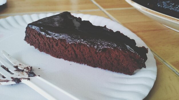 Photo chocolate cake on plate