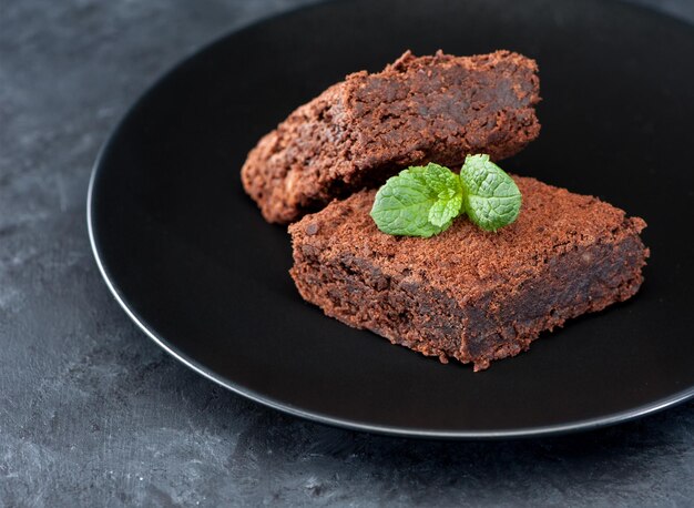 Chocolate cake on a plate