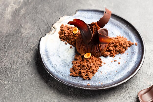 Chocolate cake on a plate