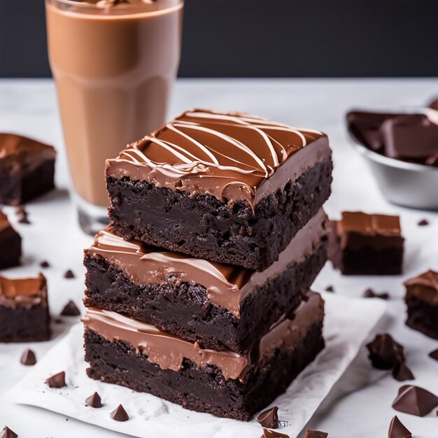 お皿に盛られたチョコレートケーキ