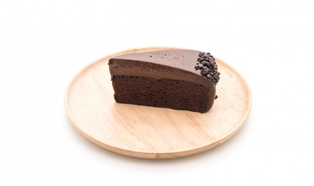 chocolate cake on white