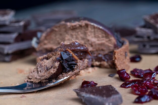 Chocolate cake with an airy sponge cake and chocolate filling