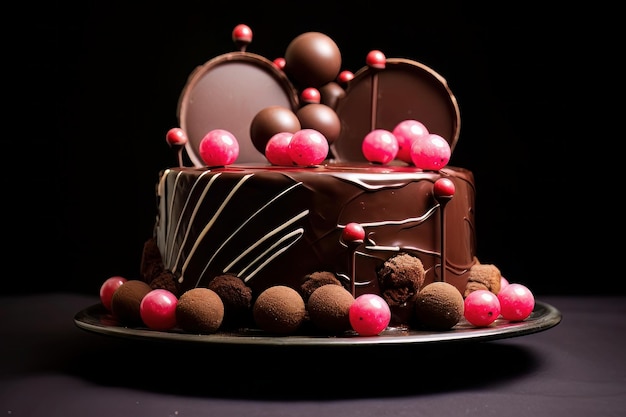 chocolate cake with bonbon