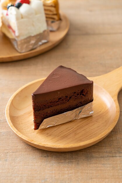 Chocolate cake with soft chocolate layer