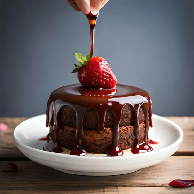 chocolate cake with strawberry frosting